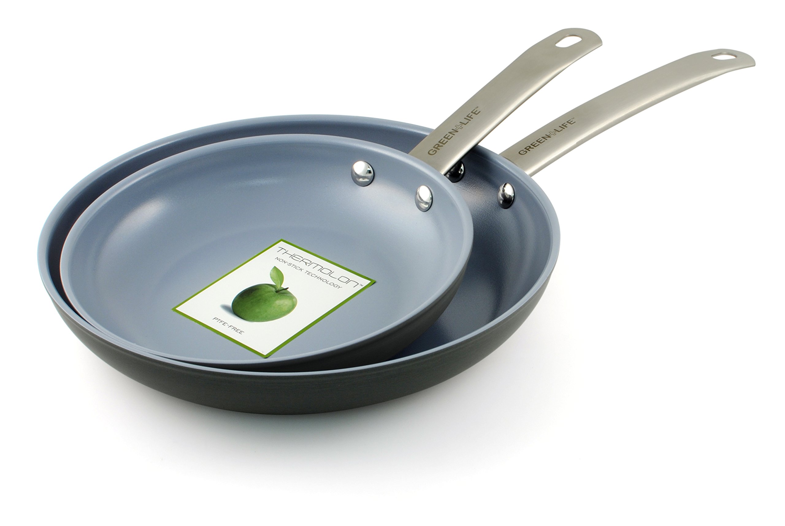 GreenLife 8 and 10 Inch Hard Anodized NonStick Ceramic Gourmet Fry Pan Set