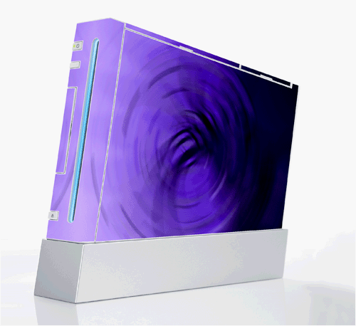 Abstract Purple Decorative Protector Skin Decal Sticker for Nintendo Wii Console