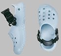 Birkis Clogs ''Fun Air Back Strap'' aus Alpro-Cell in dream blue mit schmalem Fussbett
