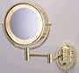 Lighted 5x Make up Mirror in Brass Finish for Makeup