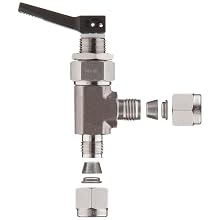 Ham-Let H1200 Series  Stainless Steel 316 Toggle Valve, Angle, 1/4" Let-Lok Fitting