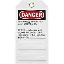 Brady "Danger" Tag, Polyester, 5-3/4" Height, 3" Width