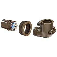Amphenol Industrial 97-3108B-14S-6P Circular Connector Pin, Threaded Coupling, Solder Termination, Angle Plug, Split Backshell, 14S-6 Insert Arrangement, 14S Shell Size, 6 Contacts