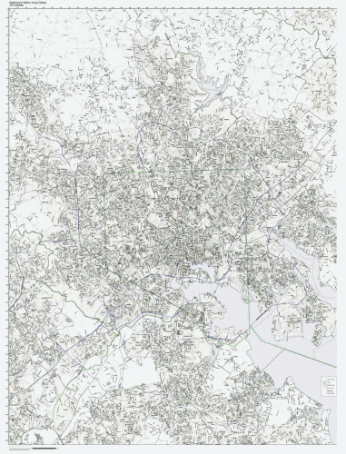 Baltimore, MD Street Detail Metro Area ZIP Code Map, wall sized print by WorkingMaps, 39x53.