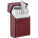 Visol Red Leather Cigarette Pack Case (Holds 20 Regular pack Size Cigarettes)