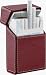 Visol Red Leather Cigarette Pack Case (Holds 20 Regular pack Size Cigarettes)