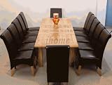 MAYFLOWER EXTENDING OAK DINING TABLE & 8 LEATHER CHAIRS