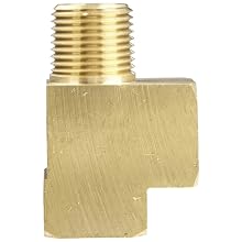 Anderson Metals Brass Barstock Pipe Fitting, Street Tee, NPT Female x NPT Male x NPT Female