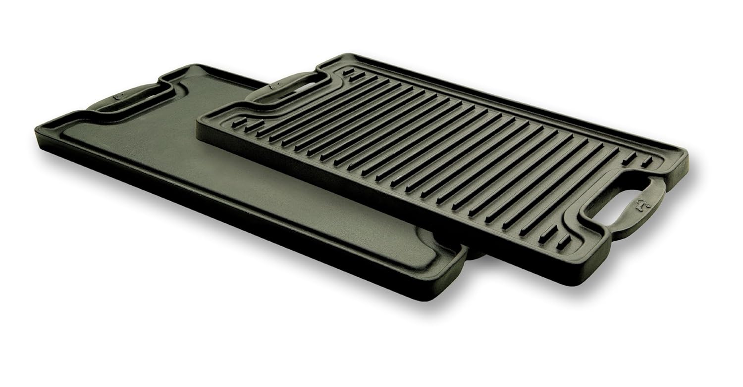 Emeril by AllClad E6019764 CastIron 2Burner Reversible Grill Griddle