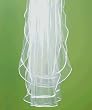 Double Border of Satin Ribbon & Pearls Veil - Ivory