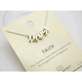 Beautiful Make A Wish Inspirational Trust Charm Necklace Silver Tone