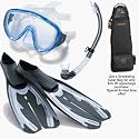 Tusa "Reef Tourer" Mask Fin Snorkeling Package ( C: Translucent Mask (M-16T) S: Medium Large (Men 8-9) (FF-9) )