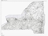 LAMINATED State of New York (Minus Long Island) ZIP Code Map wall sized print by WorkingMaps, Measured in inches 60x46