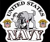 United States Navy with Goat in Sailor Hat with Tattoo - Sticker / Decal with Clear Background