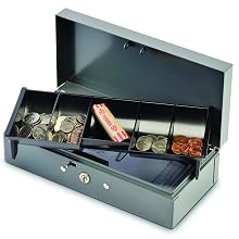 STEELMASTER Locking Steel Bond Box with Cash Tray, Includes Keys, 10.25 x 2.88 x 4.75 Inches, Gray (2212CBTGY)