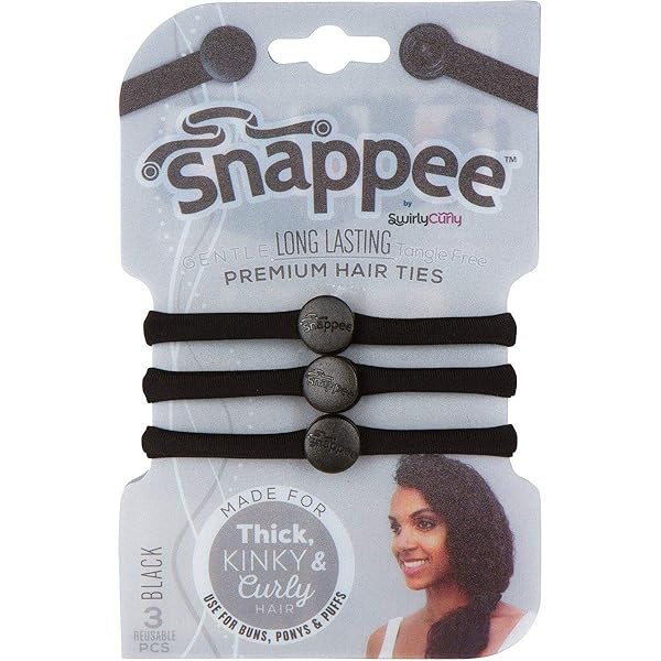 Snappee Snap Off No Crease Hair Ties Black Ouchless Pain