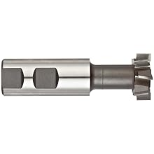 Niagara Cutter TS109 T-Slot Shank Type Cutter, High Speed Steel, Uncoated (Bright), Weldon Shank, 10 Helix Angle, 1-1/4" Cutter Diameter, 8 Tooth, 31/64" Width