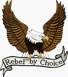 Large Rebel By Choice Eagle - 8 1/2" x 9" - Embroidered Iron On or Sew On Back Patch