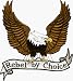 Large Rebel By Choice Eagle - 8 1/2" x 9" - Embroidered Iron On or Sew On Back Patch