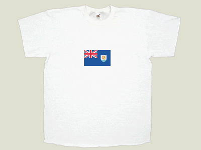 T-Shirt mit Flagge Anguilla, weiß, Größe XL