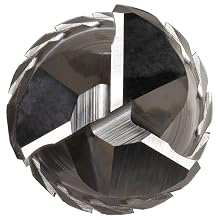 Niagara Cutter RTM713 Cobalt Steel End Mill, Coarse Pitch Rougher, Uncoated (Bright), 3 Flutes, Chamfer End