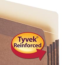 Smead Pockets, Letter Size, Straight Cut, 3-1/2 Inch Expansion, Rollover Tyvek at Top-reinforced Sides, Redrope, 50 Per Carton (73805)
