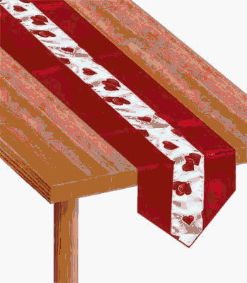 Hearts Fabric Table Runner