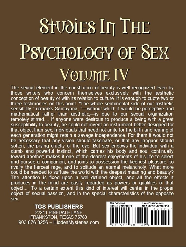 Studies in the Psychology of Sex Volume 4 : Sexual Selection in ... Studies in the Psychology of Sex Volume 4 : Sexual Selection in ...