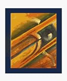 Art Reproduction Oil Painting - Abstract: Time Travel with New Age Wood Frame - Black Finish - Standard 20x24 - Hand Painted Framed Canvas Art