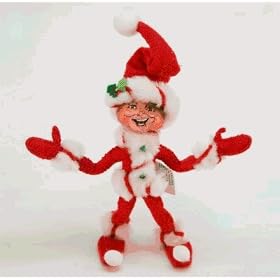 Annalee 500308 5 Inch Red Peppermint Twist Elf