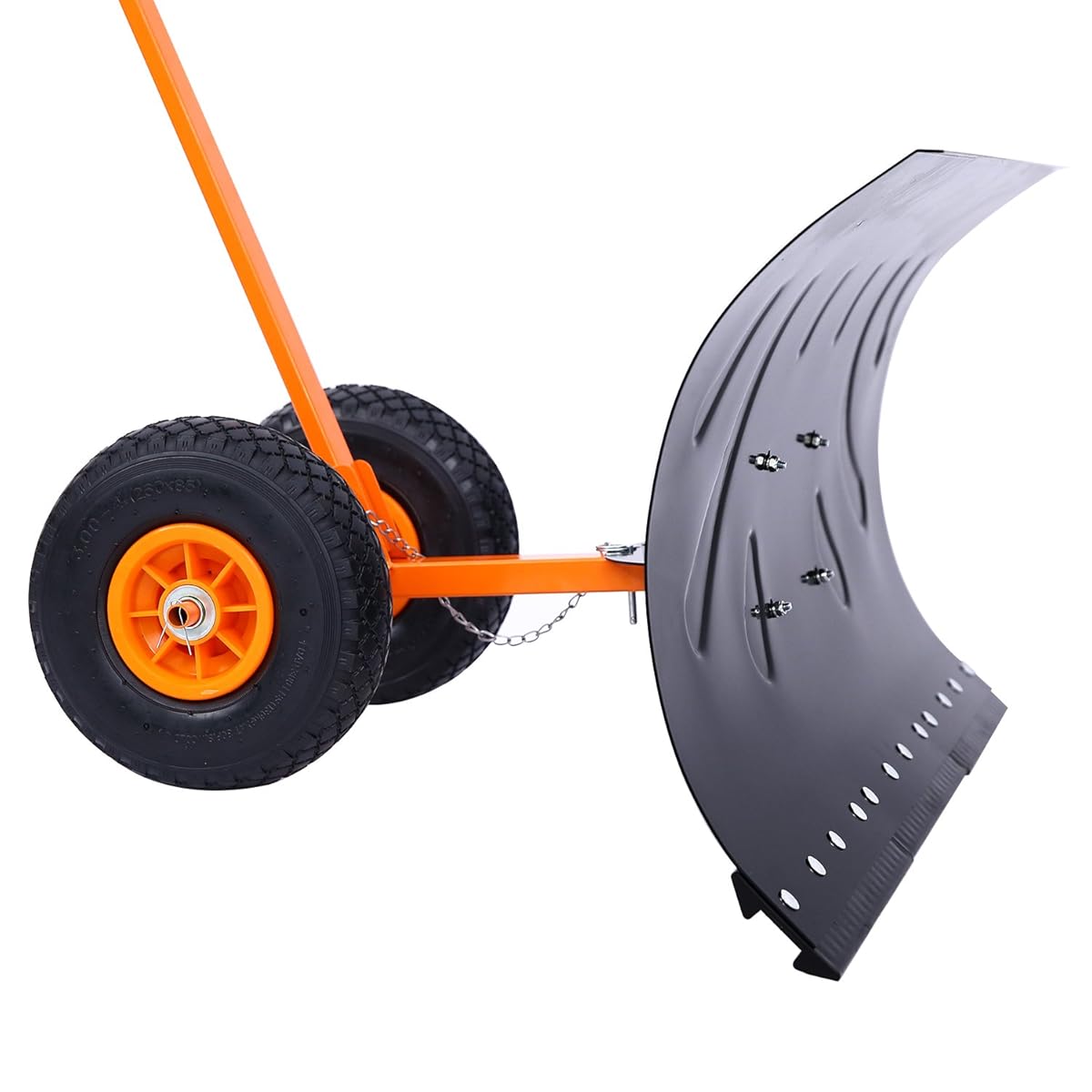 Snow Shovel, Ohuhu Adjustable Wheeled Snow Pusher, Heavy Duty Rolling