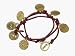 8 Names of God on Coins Dipped In Gold on a Burgundy Leather Bracelet
