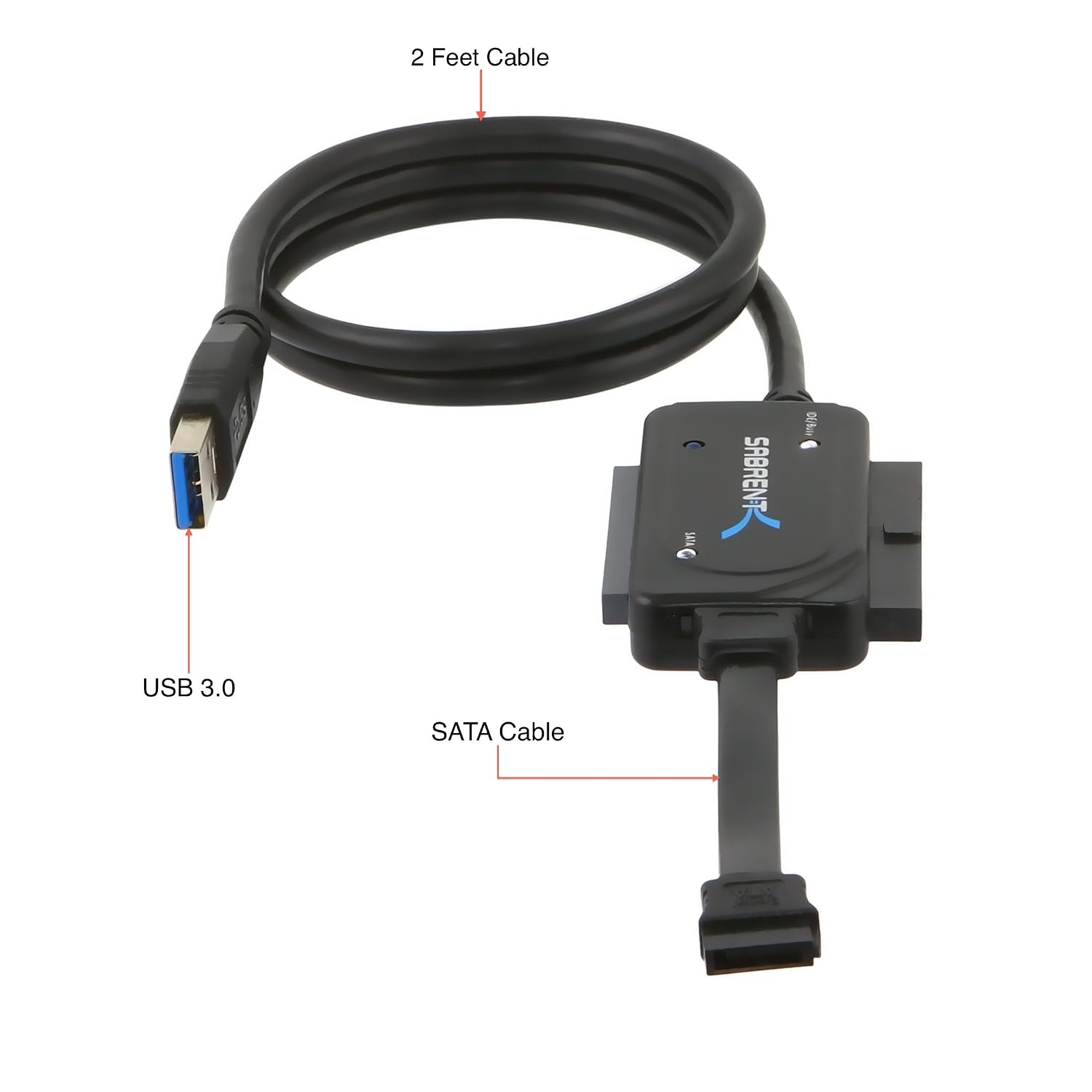 SABRENT USB 3.0 TO SATA /IDE 2.5/3.5" SSD HDD Converter W/ Power Supply