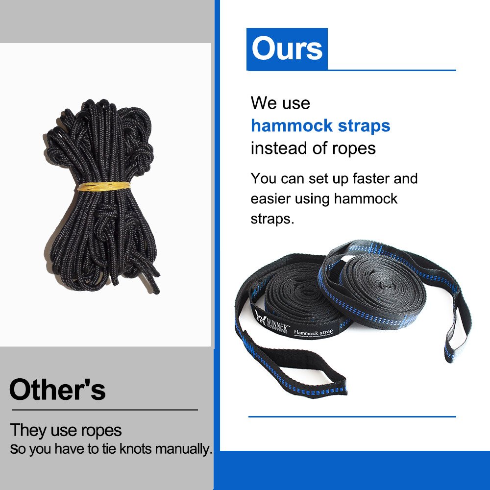 Winner Outfitters Single & Double Camping Hammock With Tree Straps