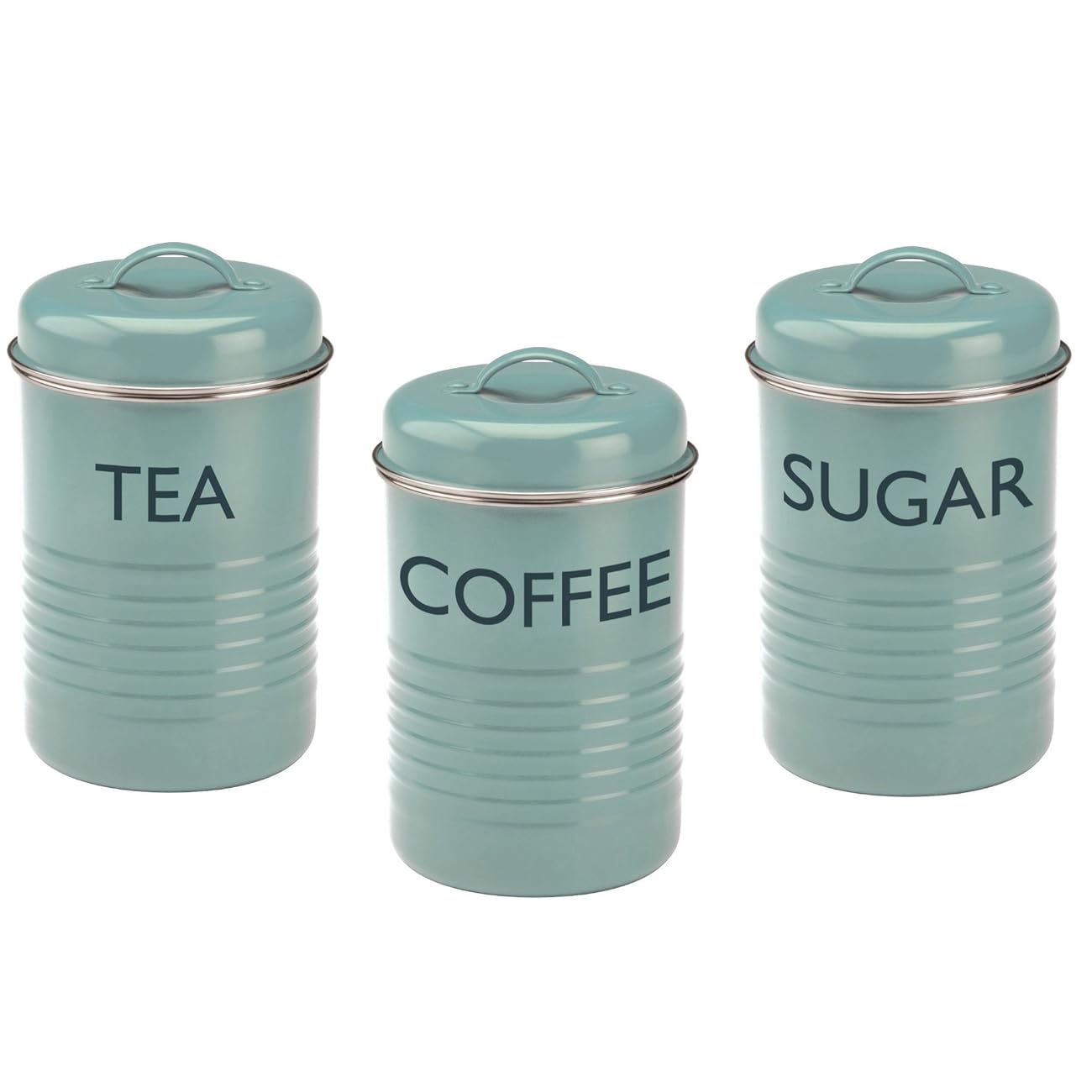 Typhoon Vintage Kitchen Tea/Coffee/Sugar Canisters, Summer House Blue
