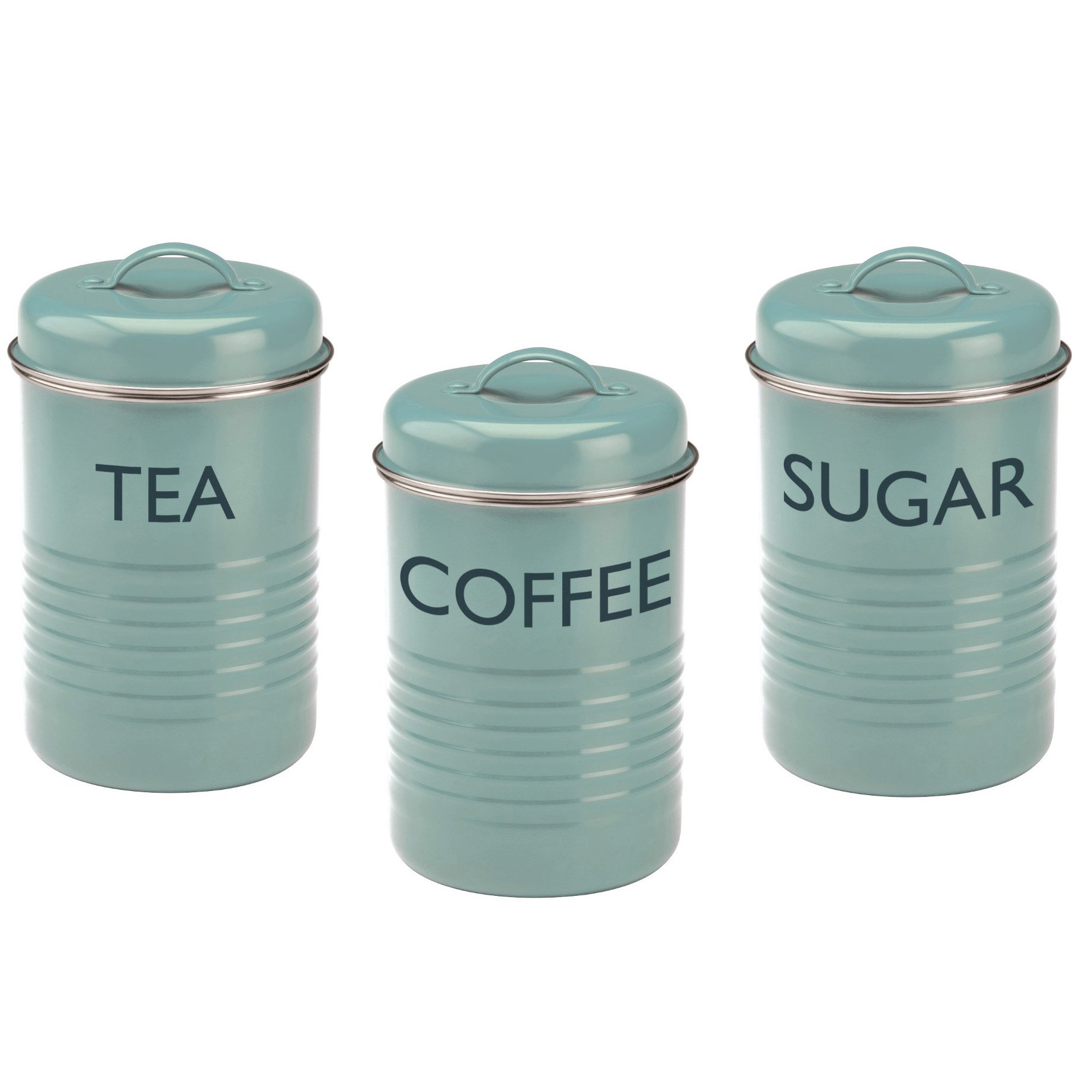 Typhoon Vintage Kitchen Tea/Coffee/Sugar Canisters, Summer House Blue