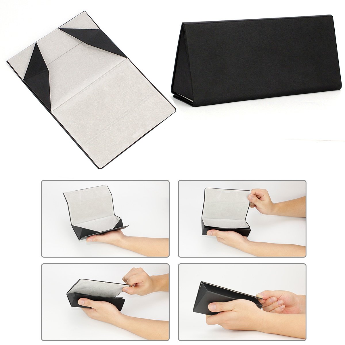 Folding Eyeglasses Case,Ezeso Portable Ultralight Retro Spectacles Box
