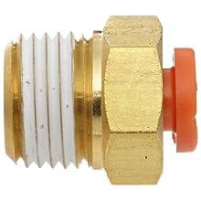 SMC KQ2H Push-to-Connect Tube Fitting, Adapter, Brass Body, Tube OD x NPT Male, With Sealant, Inch