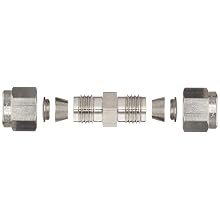 Parker 4SC4-316 316 Stainless Steel A-LOK Union 1/4" Compression Fitting 1/4" Compression
