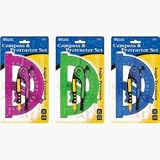 Bazic 2807-24P Scale-Arm Compass and Protractor Set (Colors may vary)