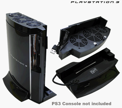 PS3 vertical guard stand + Power Triple cooling fan System