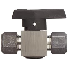 Parker 8Z-PR6-VT-SS Stainless Steel 316 Plug Valve, 1/2" CPI Compression Fitting