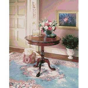 Elegant Decor 533024 Round Pedestal Table - Plantation Cherry Finish