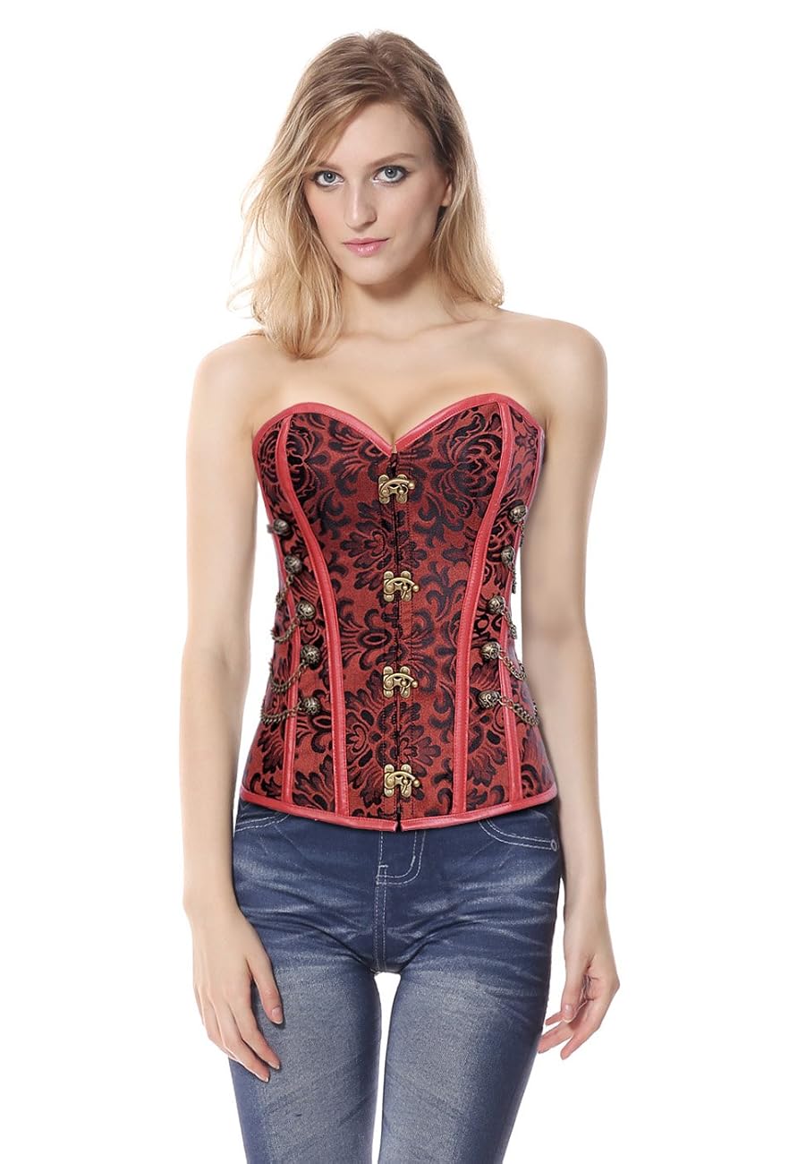 Charmian Women's Spiral Steel Boned Steampunk Gothic Bustier Corset