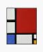 Art Reproduction Oil Painting - Composition with Red, Blue, and Yellow with Studio Black Metal Frame - Black Finish - 21\