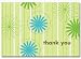 Office Products : Daisy Stripes Thank You Note Card & Envelope 24 sets