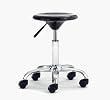 Plastic Adjustable Stool with Brushed Aluminum