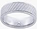 14K. White Gold Machine Carved Comfort Fit Wedding Band Ring