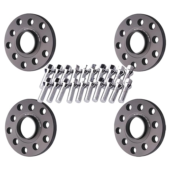 4 Pc Audi 15mm Hub Centric Wheel Spacers 5x100 5x112 W/ 14x1.5 BLACK
