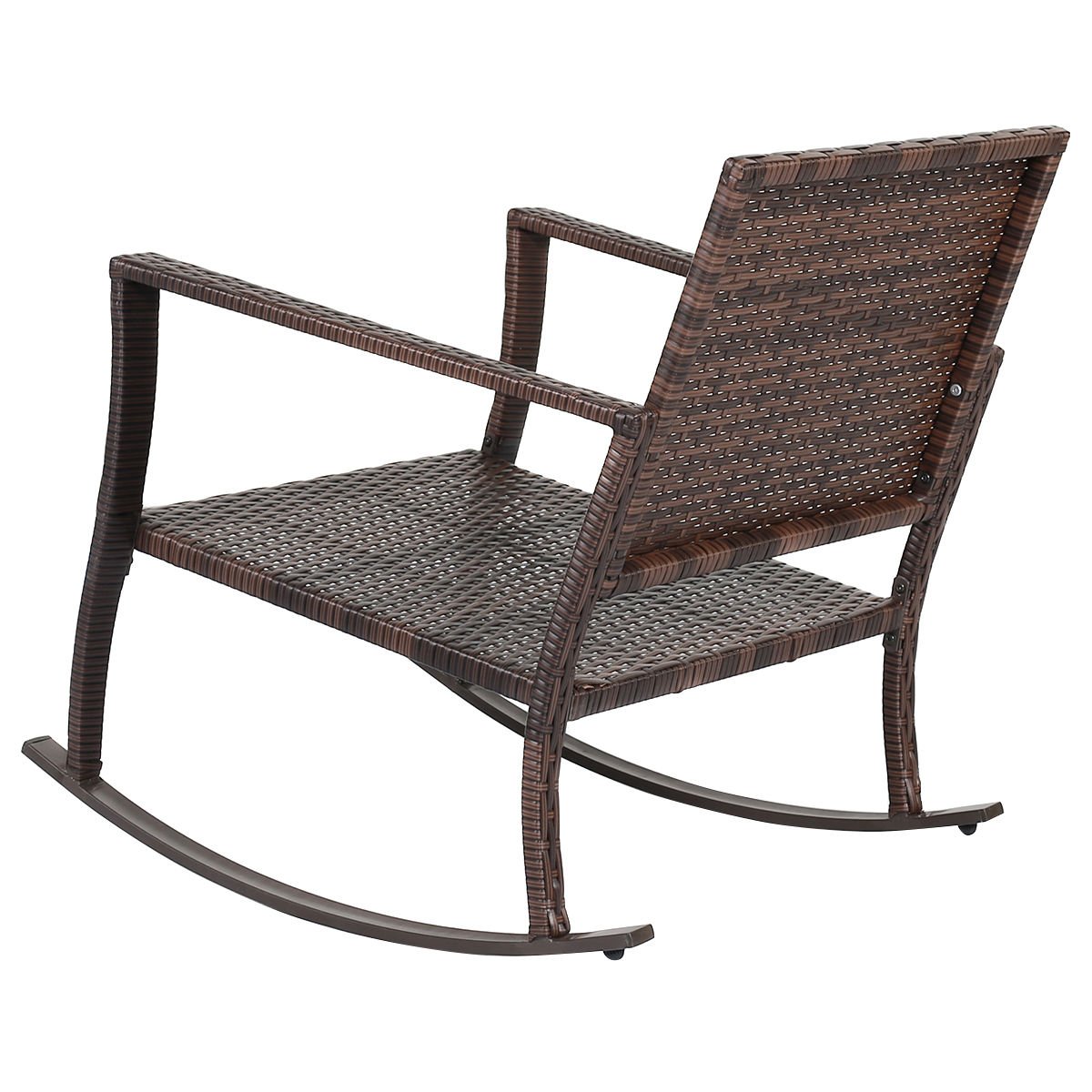 Tangkula 3 PCS Chat Set Patio Outdoor Rocking Chairs with Coffee Table